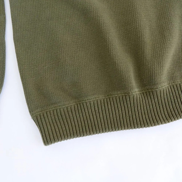 Vintage Y2K Tommy Hilfiger Olive Green  Crewneck Knit Sweater Size Medium - Picture 10 of 13